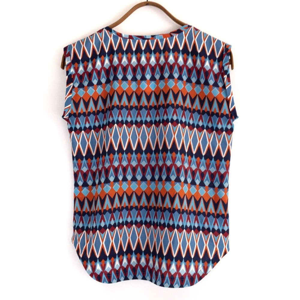 J. Crew Factory • Multi-Color Geometric Print Top - Picture 3 of 5